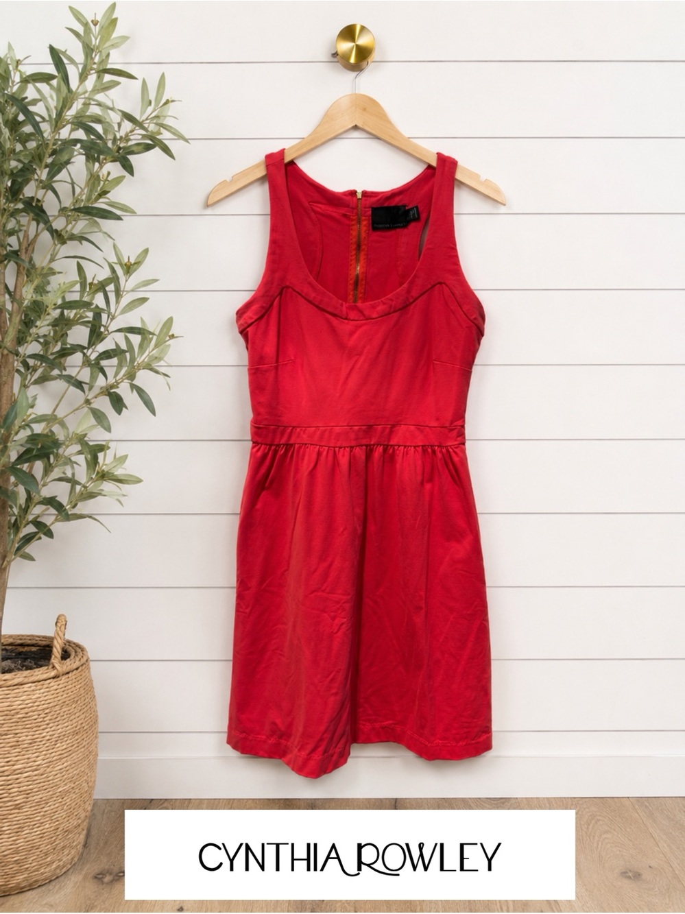 ♥️ Cynthia Rowley Coral Fit & Flare Dress Medium | Sleeveless Pocketed Summer